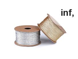 Cordon de Noël plat en lurex, largeur 1,2 mm