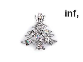 Broche avec strass, Sapin de Noël 