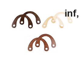 Anses en bois pour sacs à main, 15 x 22cm, avec trous