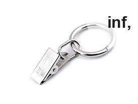 Pinces à rideaux métalliques avec anneaux, Ø 25 mm