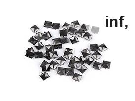 Pointes pyramidales pour vêtements en acier inoxydable, 12 x 12 mm