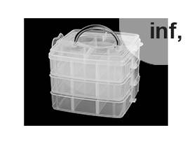 Boîte/Mallette en plastique à 3 étages avec poignée