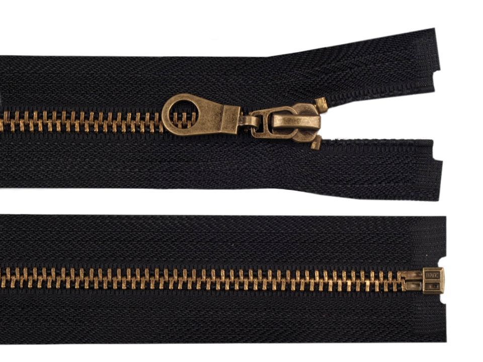 Fermeture Éclair en laiton pour veste, largeur 6 mm, longueur 65 cm Mercerie et Tissus STOKLASA