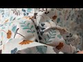 Tissu/Toile en coton, Fleurs et feuilles